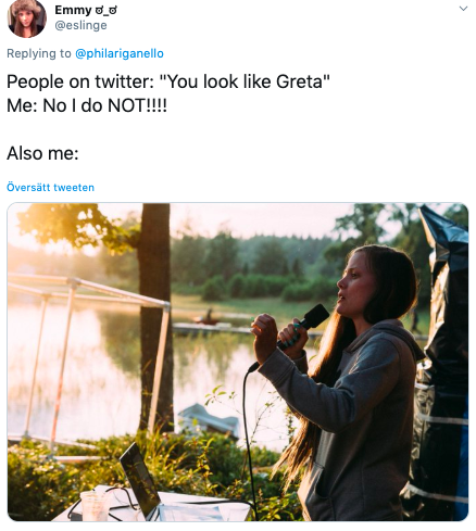 Emmy håller en ganska skämtsam ton om händelsen på sin Twitter. Bildkälla: Twitter/eslinge Emmy håller en ganska skämtsam ton om händelsen på sin Twitter. Bildkälla: Twitter/eslinge